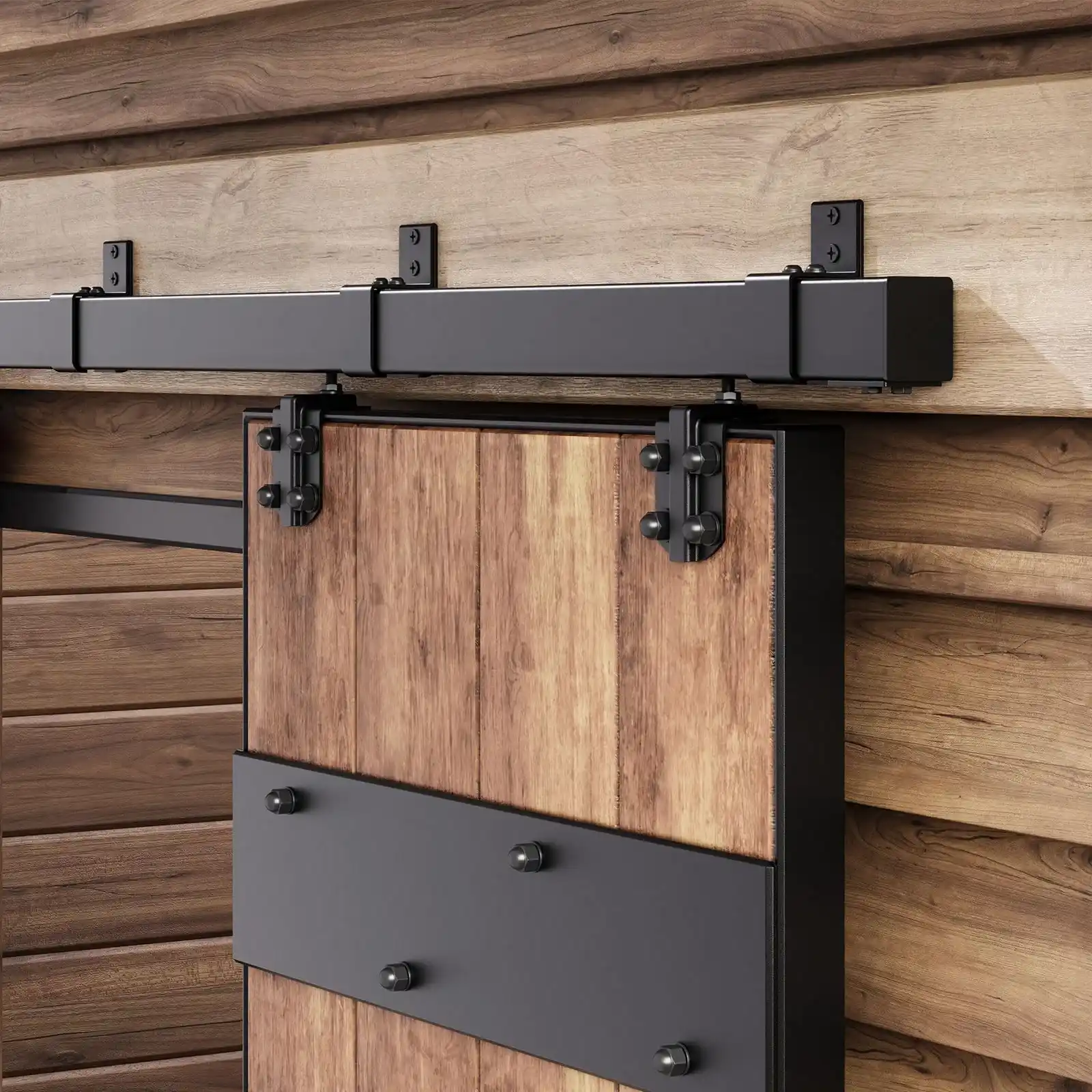 DIYHD Black Steel Door Track image 3